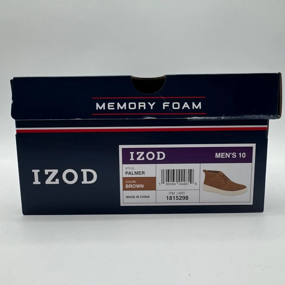 IZOD Palmer Brown Chukka Boots Men's Size 10 Memory Foam Casual Shoes